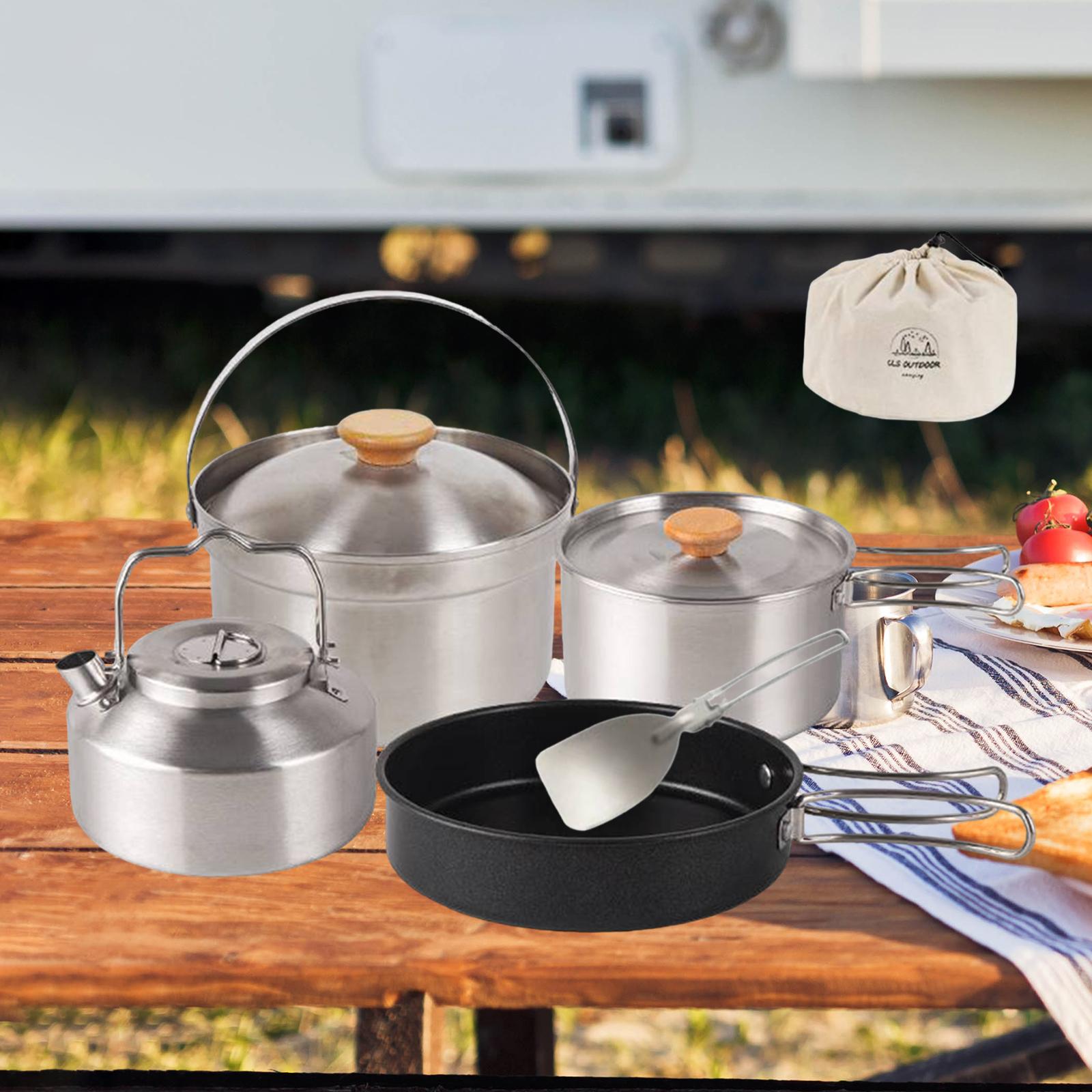 Camping Cooking Set With Kettle - Посуда для кемпинга, посуда, портативная сковорода