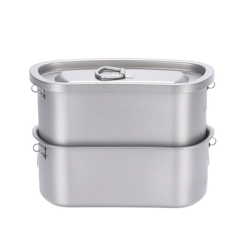 Camping Cooking Set With Kettle - Набор для кемпинга: титановая фляга, чашка,