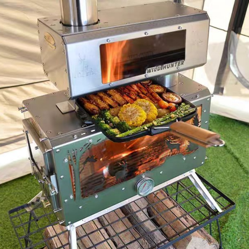 Camping With Cooking - Походная печь для дров с двусторонним
