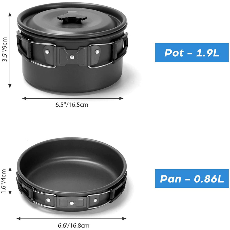 Camping Cooking Set With Kettle - Набор походной посуды для кемпинга: кастрюля,