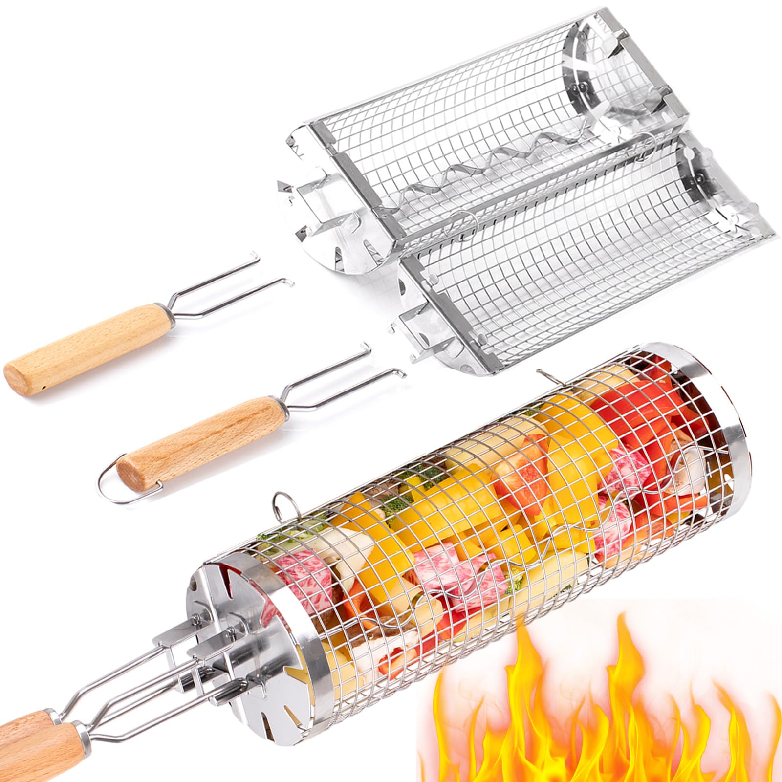 Camping Cooking Gadgets - BUYYES корзина для барбекю, сетчатая трубка