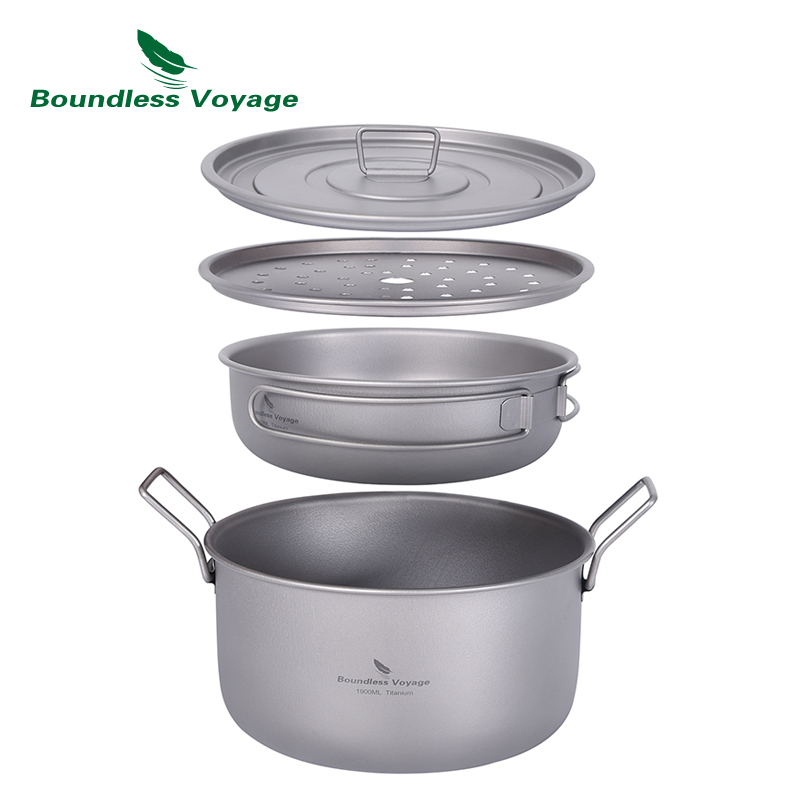 Camping Cooking Gear Set - Многофункциональная титановая Пароварка для супа с