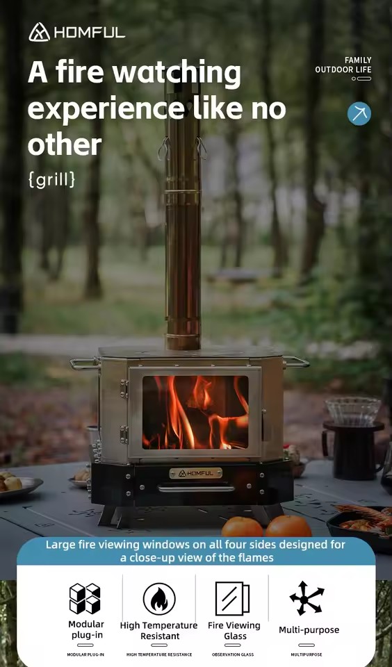 Портативная дровяная печь HOMF – обзор и цена Camping Cooking Gadgets