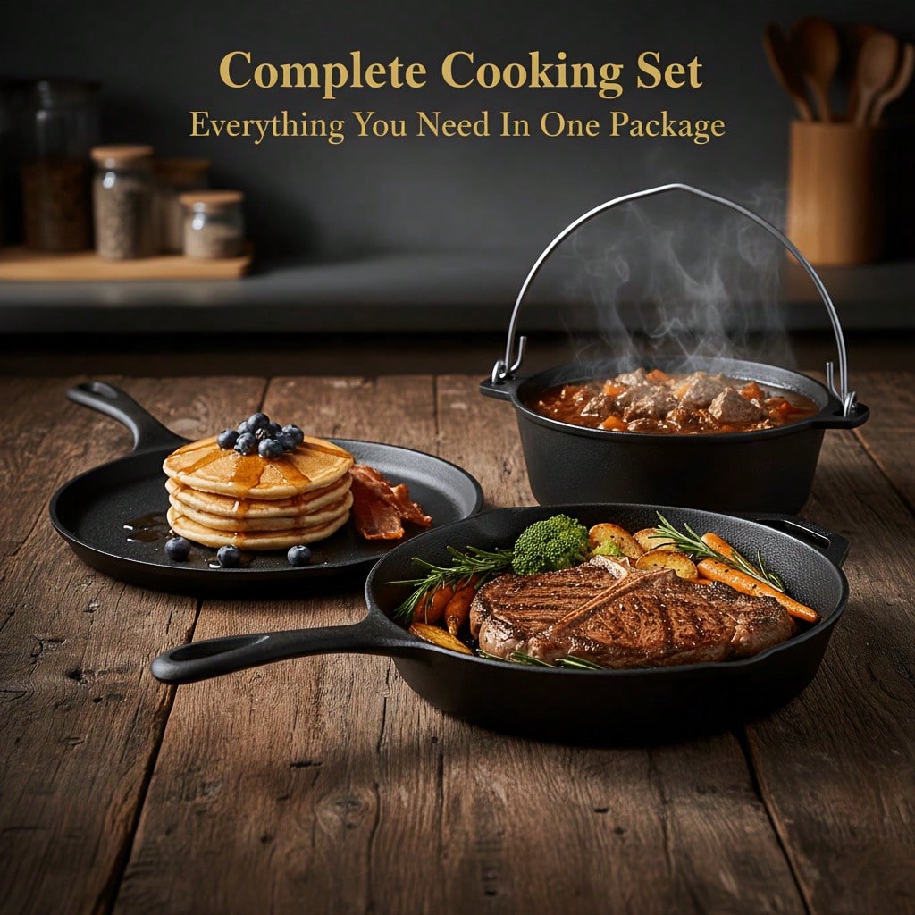 Набор чугунной посуды PACILACK – обзор и цена Camping Cooking Dutch Oven