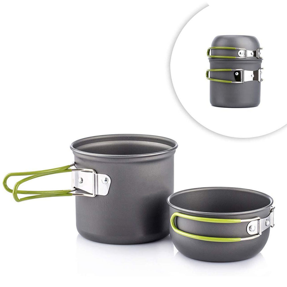 Сверхлегкие походные кастрюли, – обзор и цена Camping Cooking Gear Set