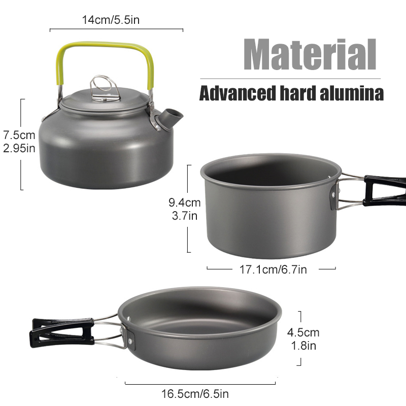 WESTTUNE набор посуды для кемп – обзор и цена Camping Cooking Set With Kettle