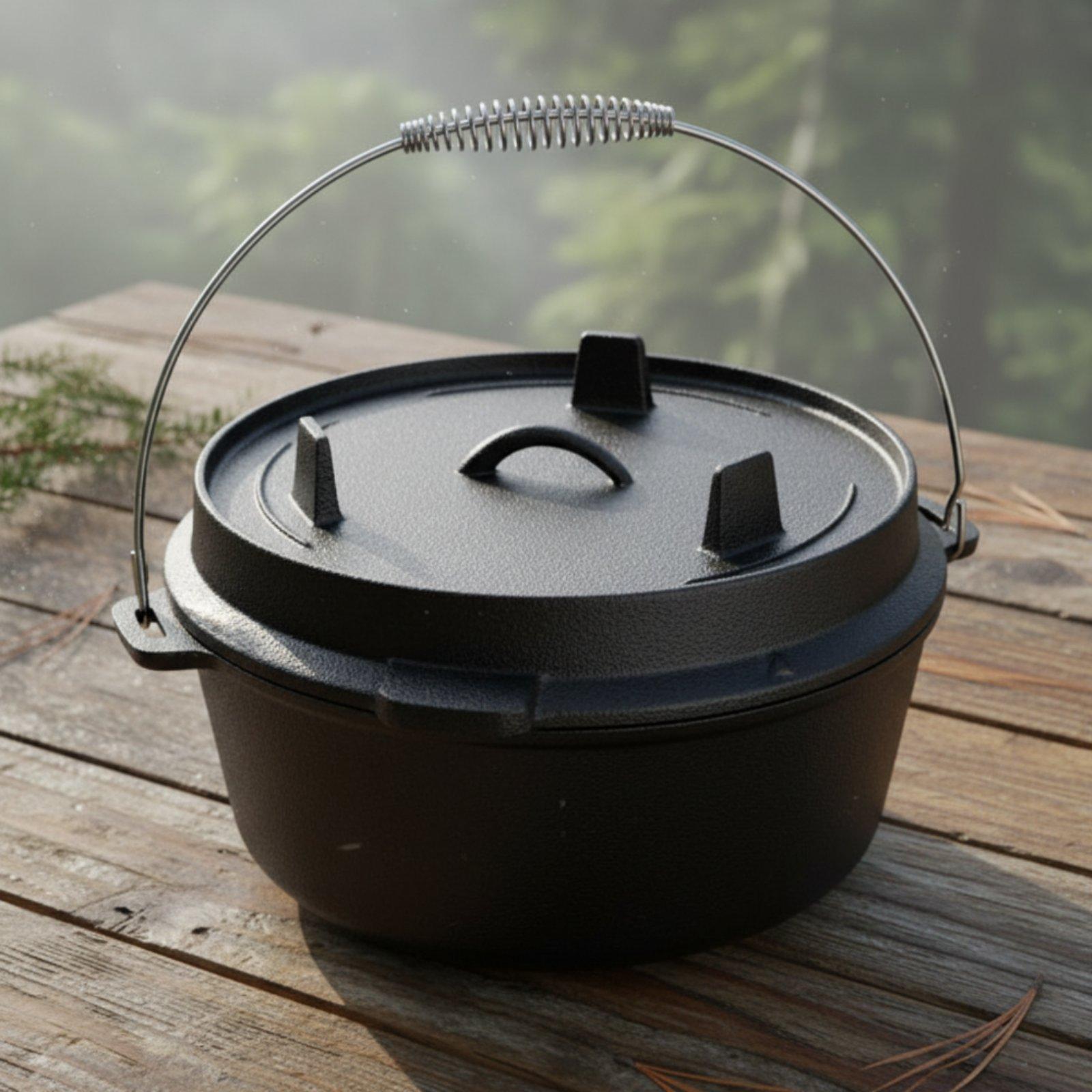 Чугунный походный котел-гриль  – обзор и цена Camping Cooking Dutch Oven