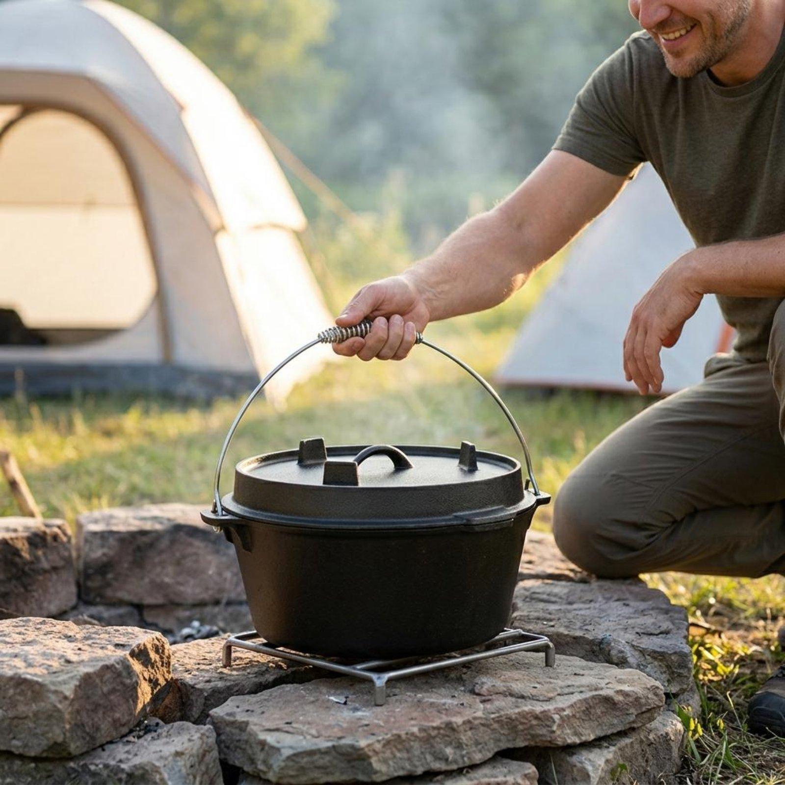 Чугунный походный котел-гриль  – обзор и цена Camping Cooking Dutch Oven