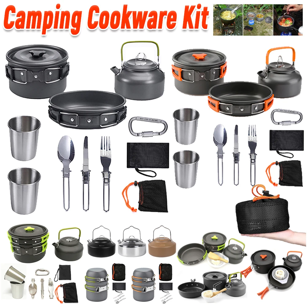 Набор походной посуды: чайник, – обзор и цена Camping Cooking Set With Kettle