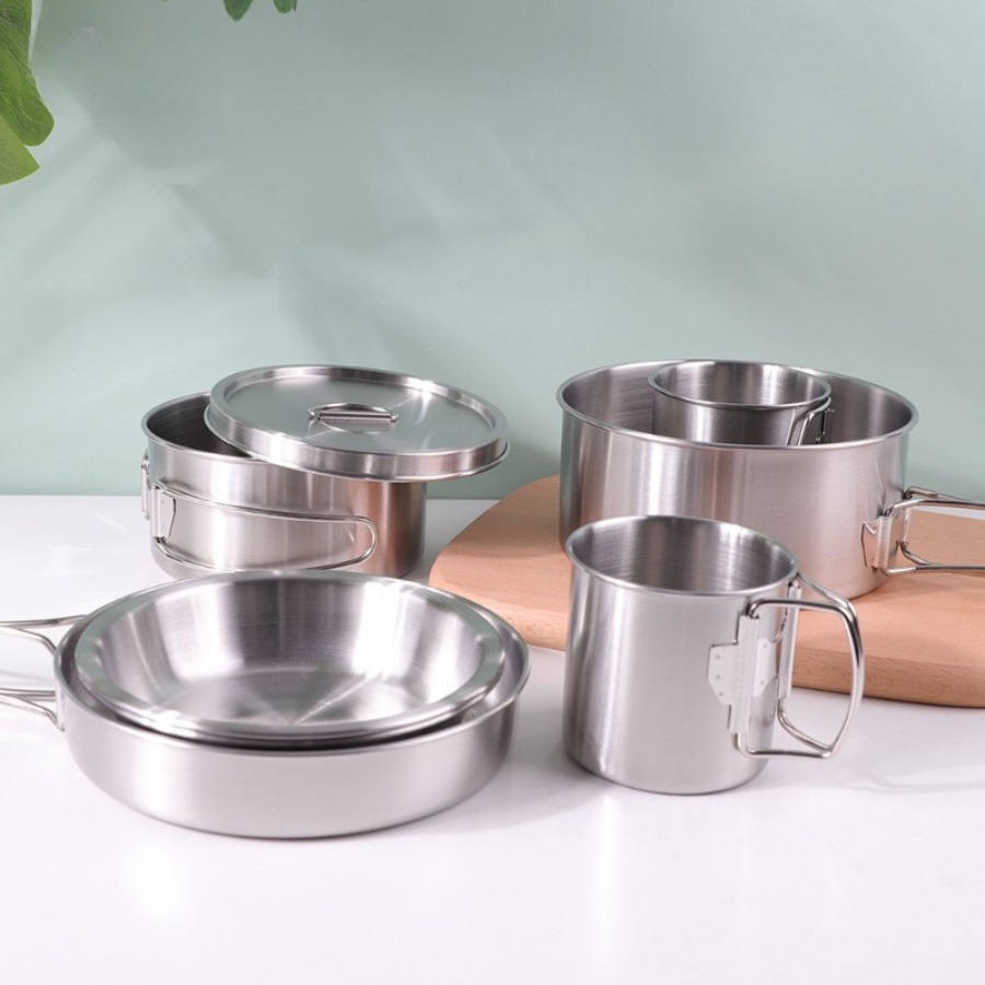 Набор походной посуды из нержа – обзор и цена Camping Cooking Set With Kettle